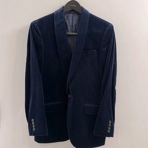 J.Crew Ludlow Velvet Blue Shawl Blazer 38S